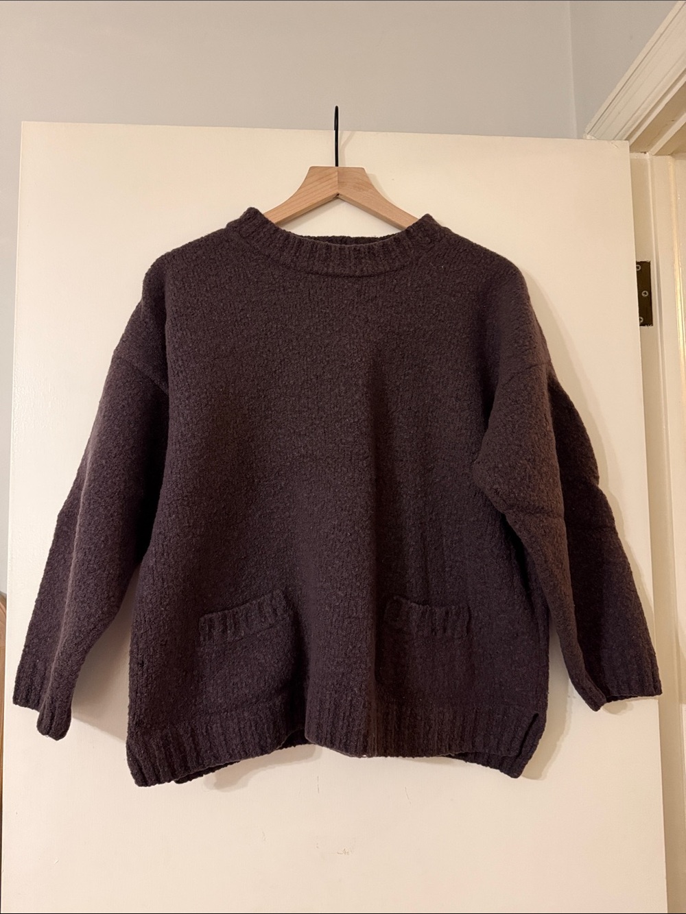 Flax Women's Crewneck Sweater in Dark Brown